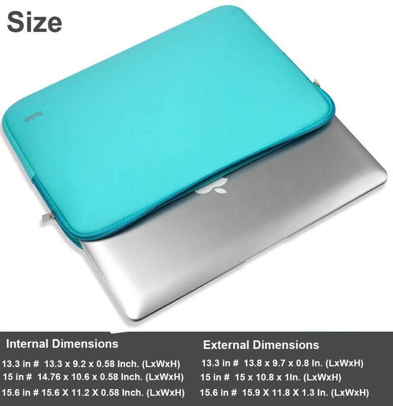 Naukay 15.6 Inch Laptop case Bag Against dust Resistant Neoprene Notebook Computer Pocket Sleeve/Tablet Briefcase Carrying Bag Compatible 15-15.6 Inch HP/Dell/Asus/Acer/Toshiba/Fujitsu-Blue - Image 4